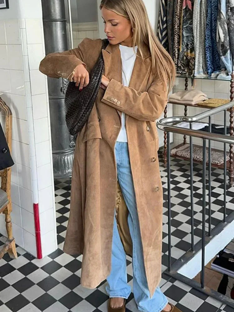 Vintage Suede Leather Coat