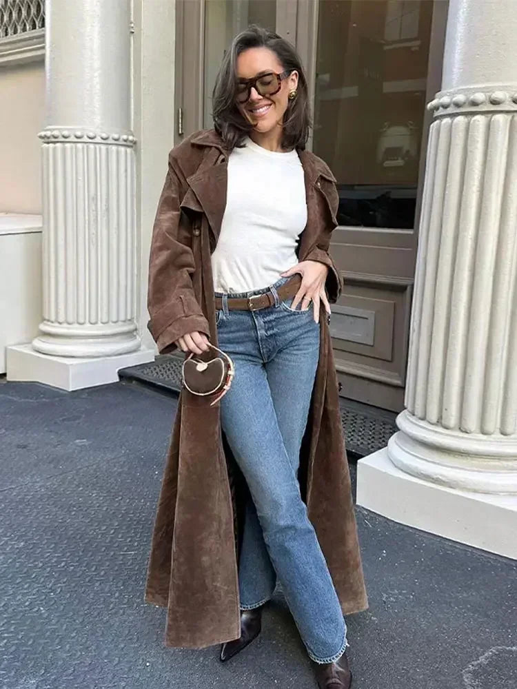 Vintage Suede Leather Coat