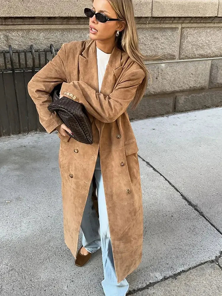 Vintage Suede Leather Coat