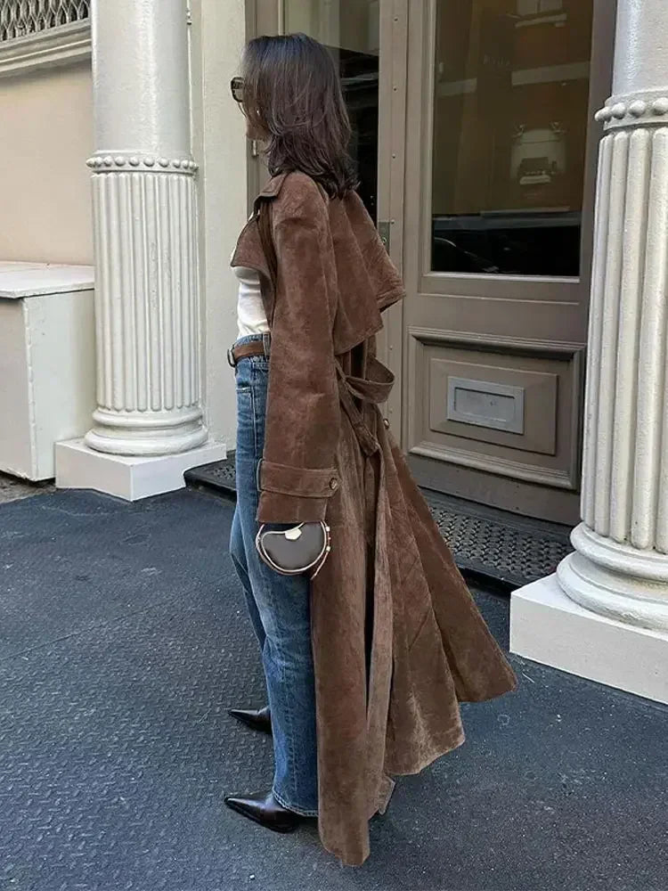 Vintage Suede Leather Coat